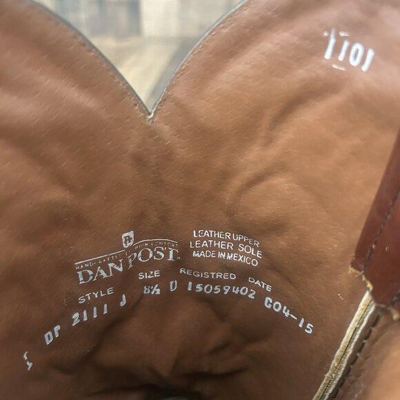 Dan Post 2111 J Western Cowboy Boots Mens 8.5 D - Picture 6 of 12